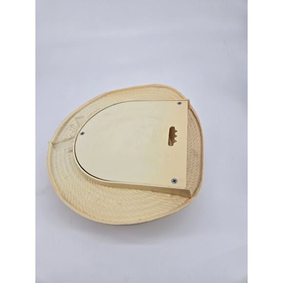 Vintage 80s Cottagecore Straw Bonnet Wall Pocket Molded Plastic Planter Daisy - Picture 5 of 12